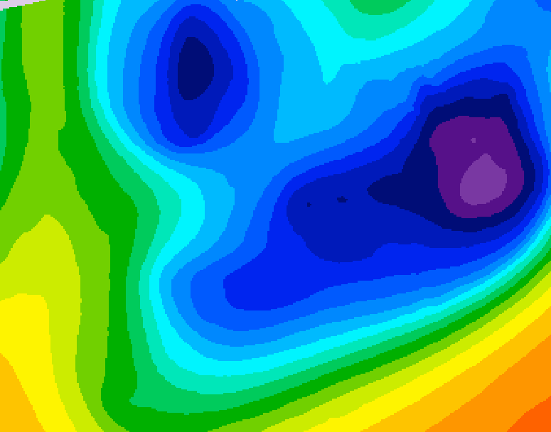 GDPS 500 millibar geopotential height 036 hour forecast chart for Canada based on 2026/01/23 1200Z data