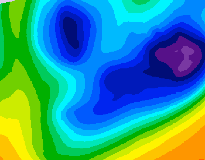 GDPS 500 millibar geopotential height 042 hour forecast chart for Canada based on 2026/01/23 1200Z data