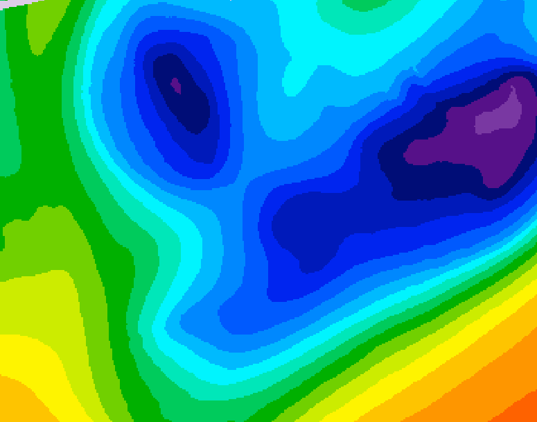 GDPS 500 millibar geopotential height 048 hour forecast chart for Canada based on 2026/01/23 1200Z data