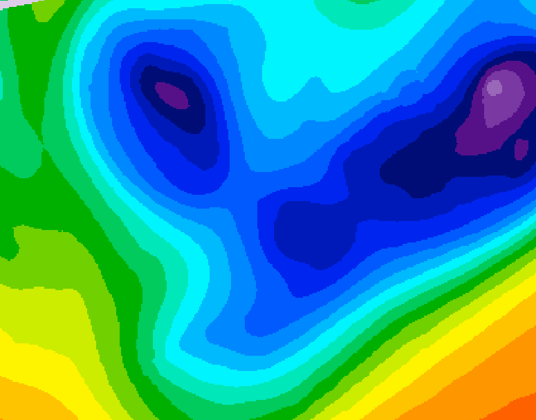GDPS 500 millibar geopotential height 054 hour forecast chart for Canada based on 2026/01/23 1200Z data