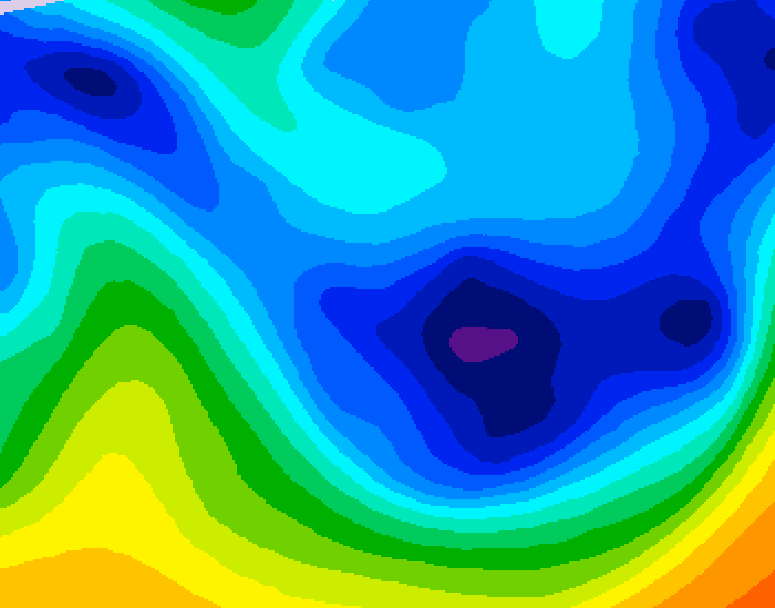 GDPS 500 millibar geopotential height 102 hour forecast chart for Canada based on 2026/01/23 1200Z data