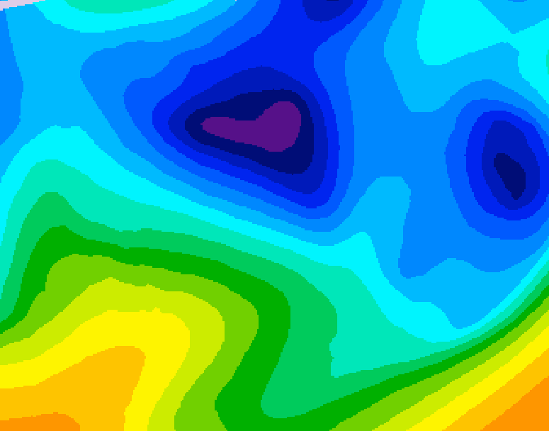 GDPS 500 millibar geopotential height 198 hour forecast chart for Canada based on 2026/01/23 1200Z data