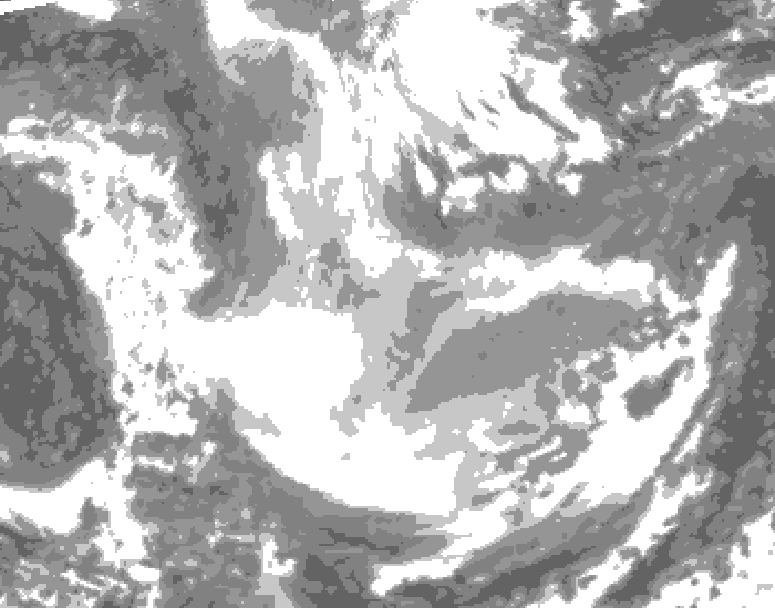 GDPS total cloud 012 hour forecast chart for Canada based on 2026/01/23 0000Z data