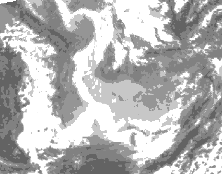 GDPS total cloud 030 hour forecast chart for Canada based on 2026/01/23 0000Z data