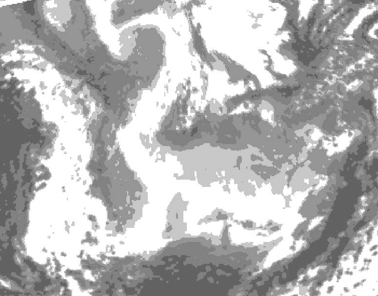 GDPS total cloud 036 hour forecast chart for Canada based on 2026/01/23 0000Z data