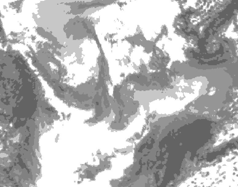 GDPS total cloud 072 hour forecast chart for Canada based on 2026/01/23 0000Z data