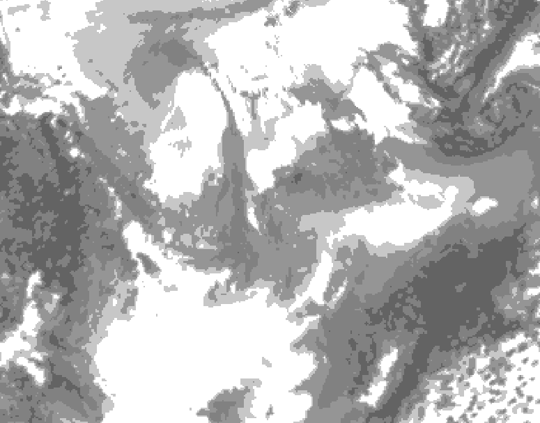 GDPS total cloud 078 hour forecast chart for Canada based on 2026/01/23 0000Z data