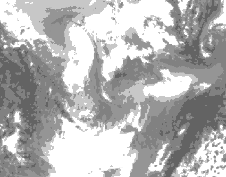 GDPS total cloud 084 hour forecast chart for Canada based on 2026/01/23 0000Z data