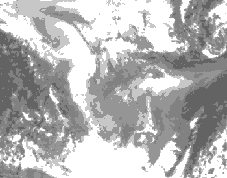 GDPS total cloud 096 hour forecast chart for Canada based on 2026/01/23 0000Z data