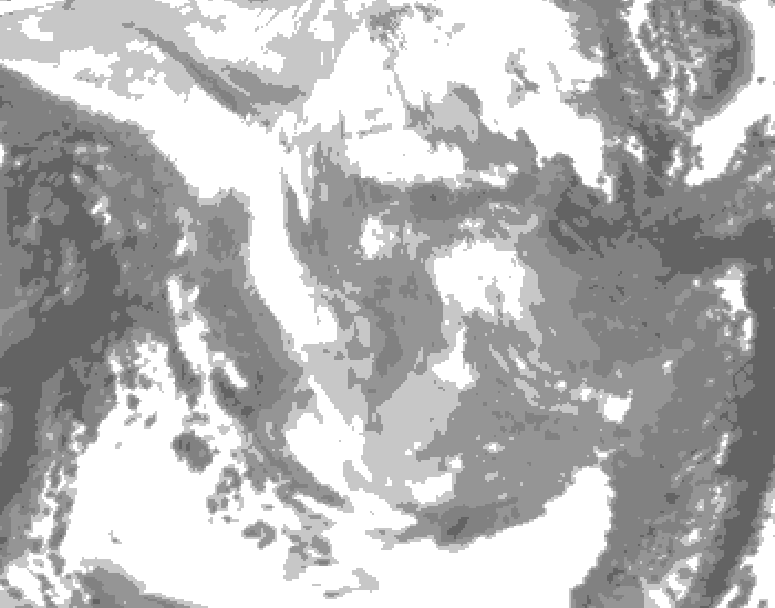 GDPS total cloud 114 hour forecast chart for Canada based on 2026/01/23 0000Z data