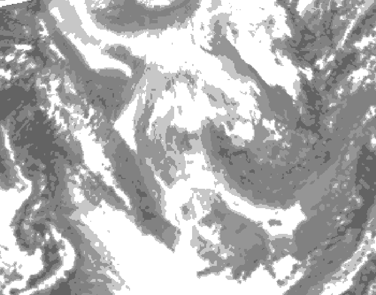 GDPS total cloud 150 hour forecast chart for Canada based on 2026/01/23 0000Z data
