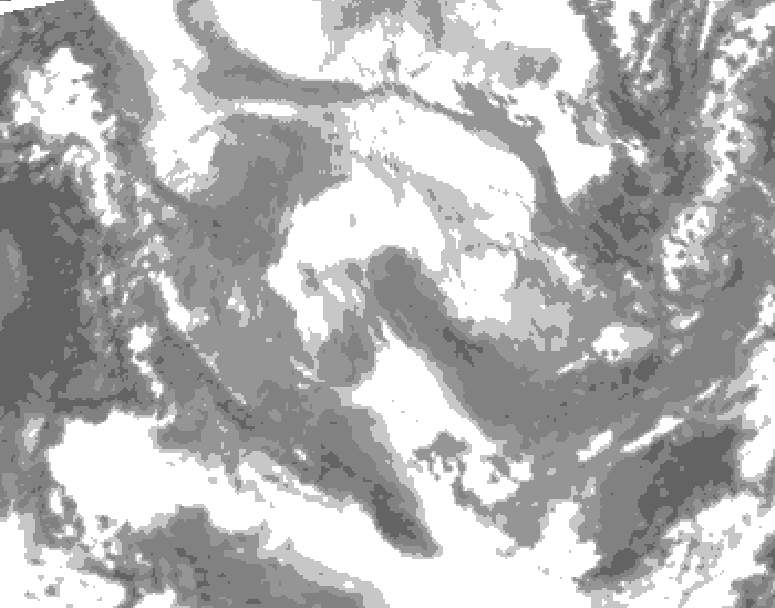 GDPS total cloud 168 hour forecast chart for Canada based on 2026/01/23 0000Z data