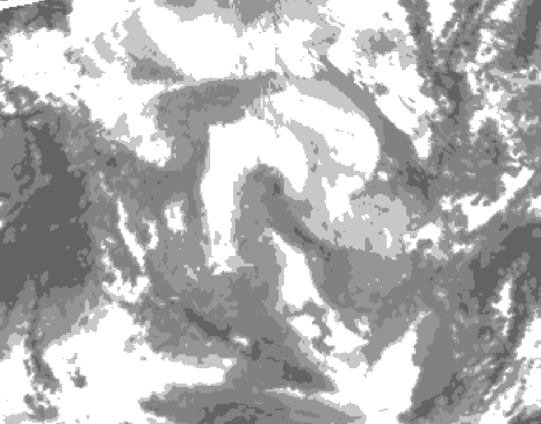 GDPS total cloud 180 hour forecast chart for Canada based on 2026/01/23 0000Z data