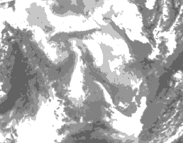 GDPS total cloud 192 hour forecast chart for Canada based on 2026/01/23 0000Z data