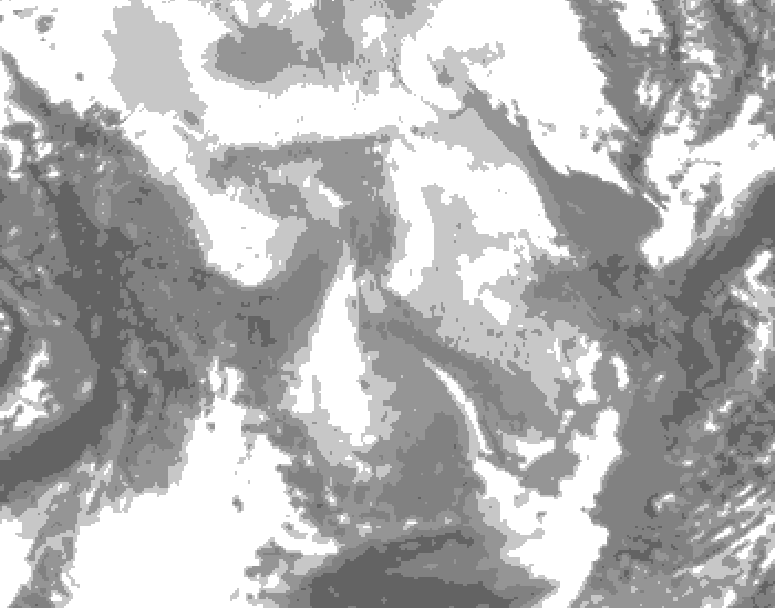 GDPS total cloud 198 hour forecast chart for Canada based on 2026/01/23 0000Z data