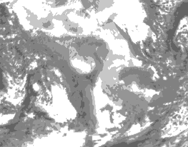 GDPS total cloud 228 hour forecast chart for Canada based on 2026/01/23 0000Z data