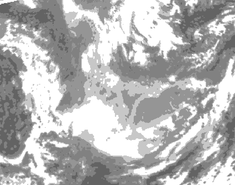 GDPS total cloud 006 hour forecast chart for Canada based on 2026/01/23 1200Z data