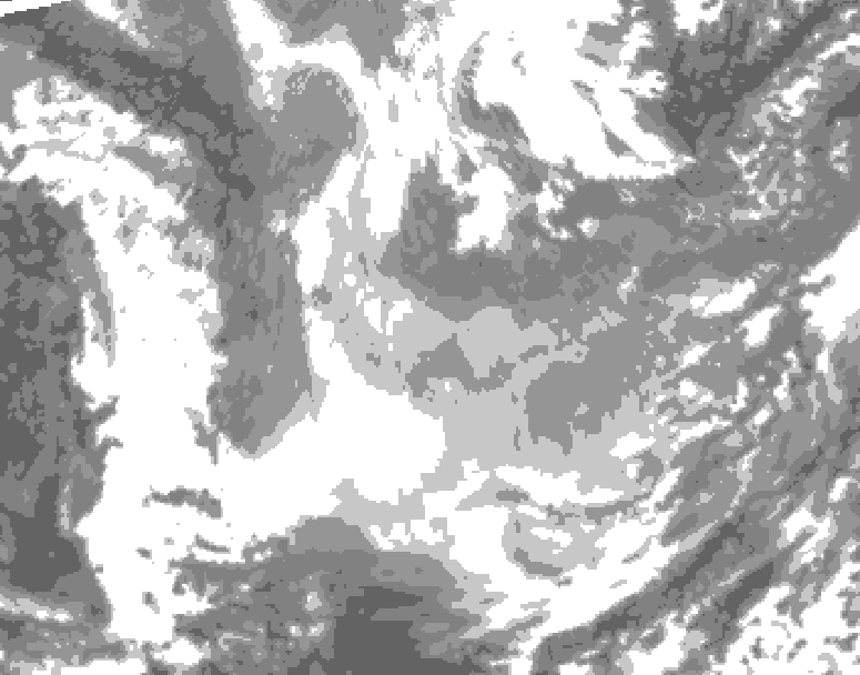 GDPS total cloud 012 hour forecast chart for Canada based on 2026/01/23 1200Z data