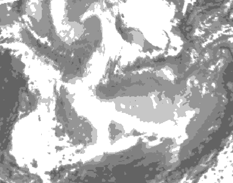 GDPS total cloud 030 hour forecast chart for Canada based on 2026/01/23 1200Z data