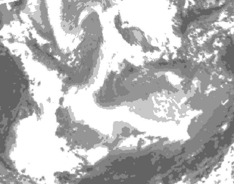 GDPS total cloud 036 hour forecast chart for Canada based on 2026/01/23 1200Z data