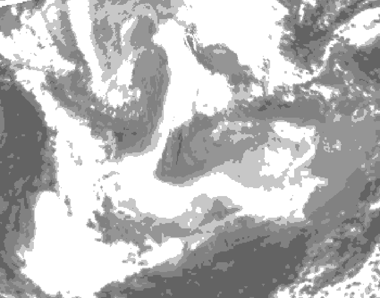 GDPS total cloud 042 hour forecast chart for Canada based on 2026/01/23 1200Z data
