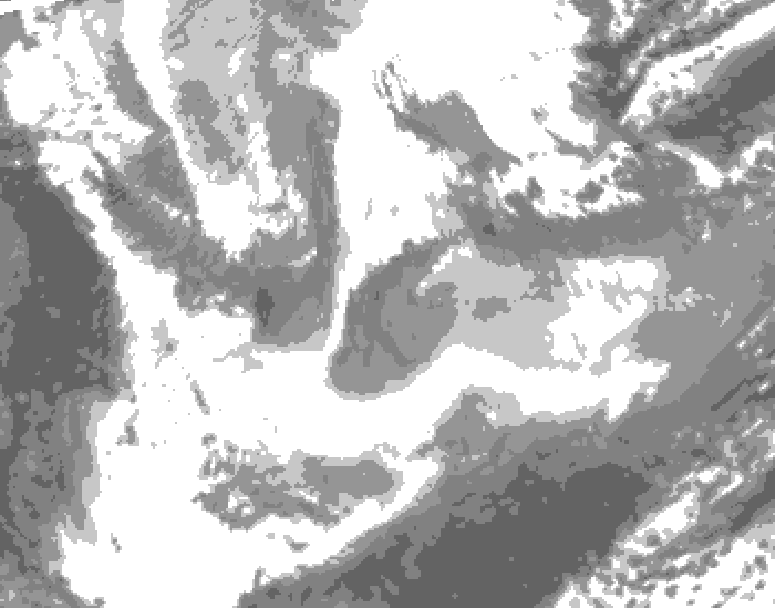 GDPS total cloud 048 hour forecast chart for Canada based on 2026/01/23 1200Z data