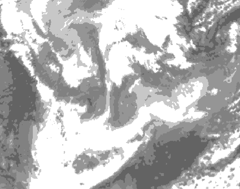 GDPS total cloud 054 hour forecast chart for Canada based on 2026/01/23 1200Z data