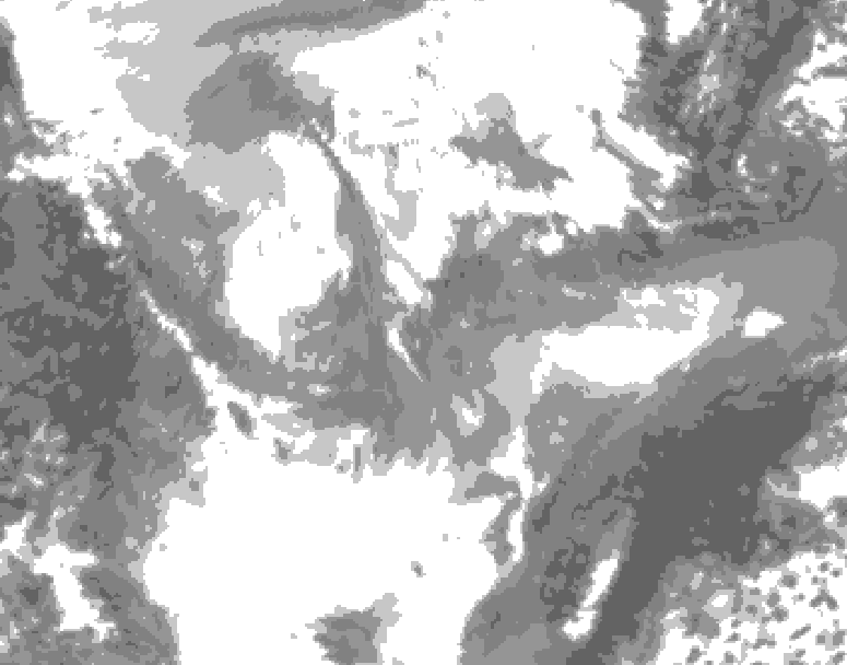 GDPS total cloud 066 hour forecast chart for Canada based on 2026/01/23 1200Z data