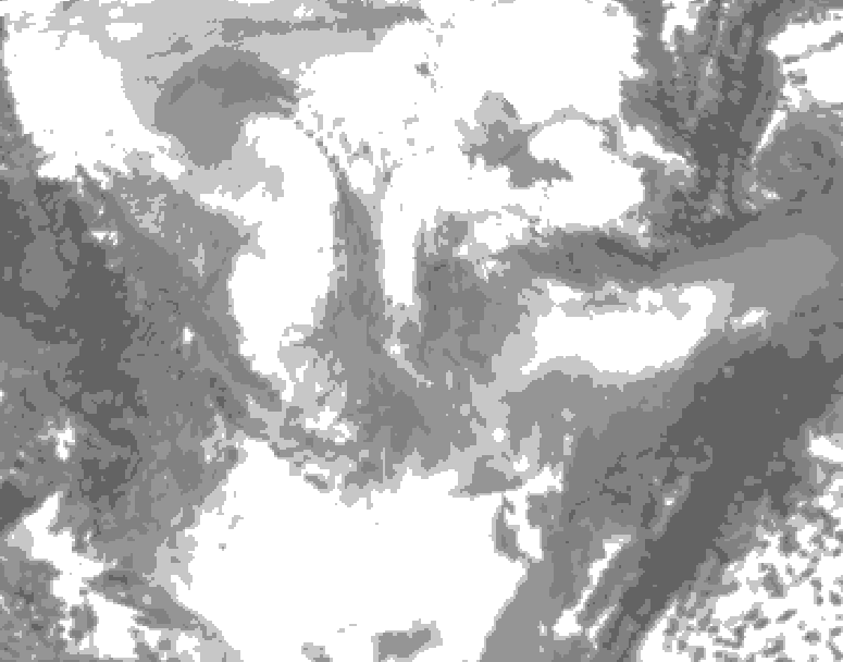 GDPS total cloud 072 hour forecast chart for Canada based on 2026/01/23 1200Z data