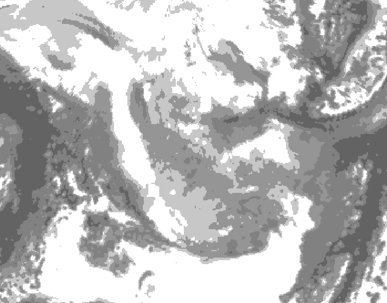 GDPS total cloud 096 hour forecast chart for Canada based on 2026/01/23 1200Z data