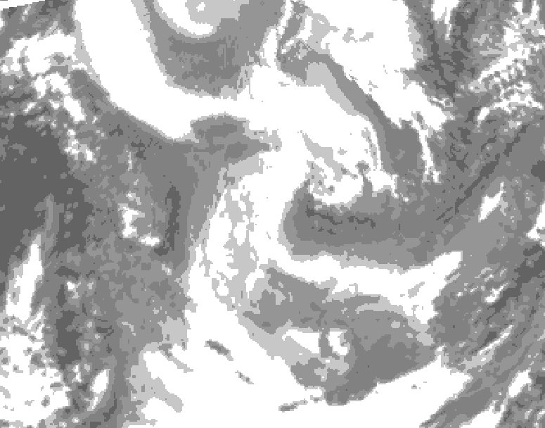 GDPS total cloud 138 hour forecast chart for Canada based on 2026/01/23 1200Z data