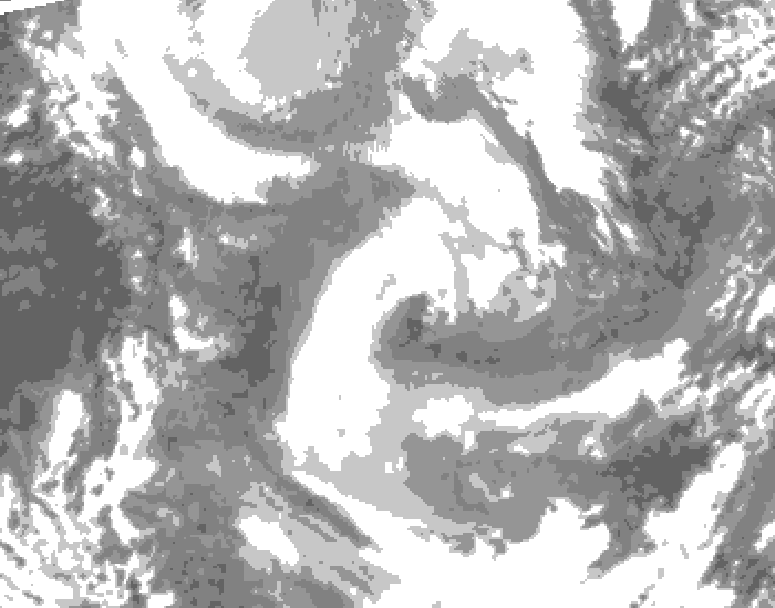 GDPS total cloud 150 hour forecast chart for Canada based on 2026/01/23 1200Z data