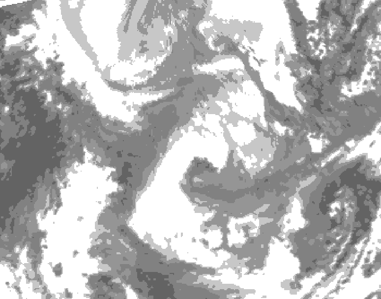 GDPS total cloud 162 hour forecast chart for Canada based on 2026/01/23 1200Z data