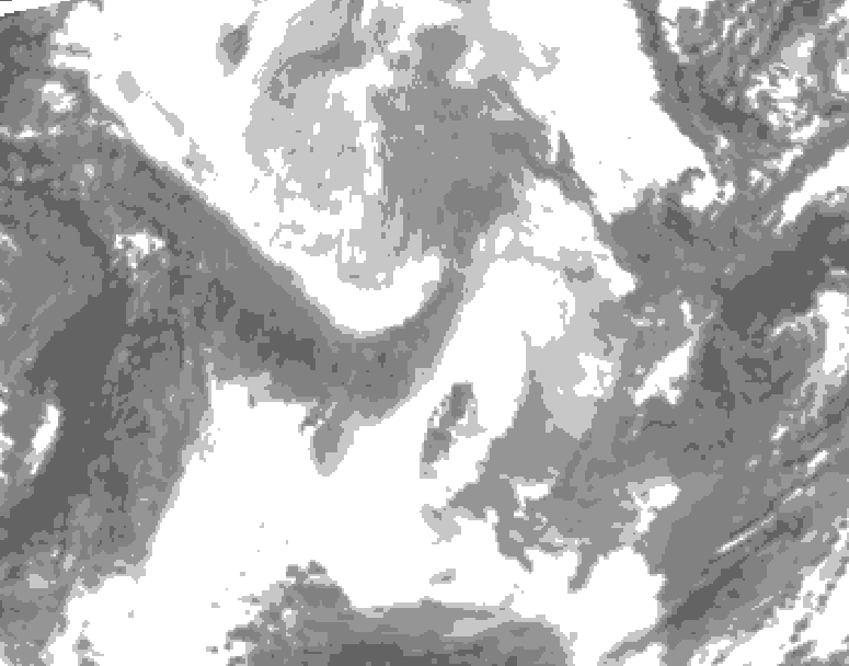 GDPS total cloud 180 hour forecast chart for Canada based on 2026/01/23 1200Z data