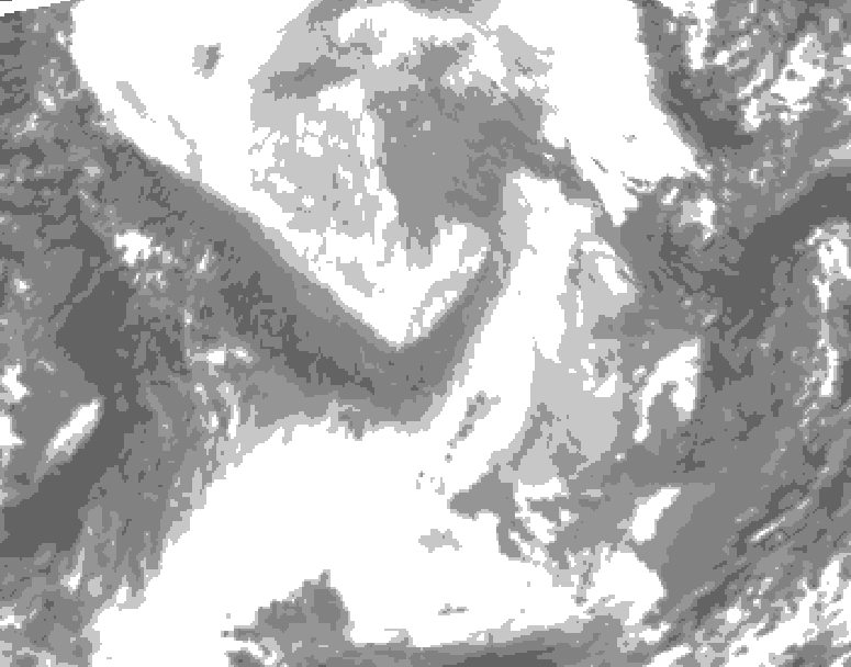 GDPS total cloud 186 hour forecast chart for Canada based on 2026/01/23 1200Z data