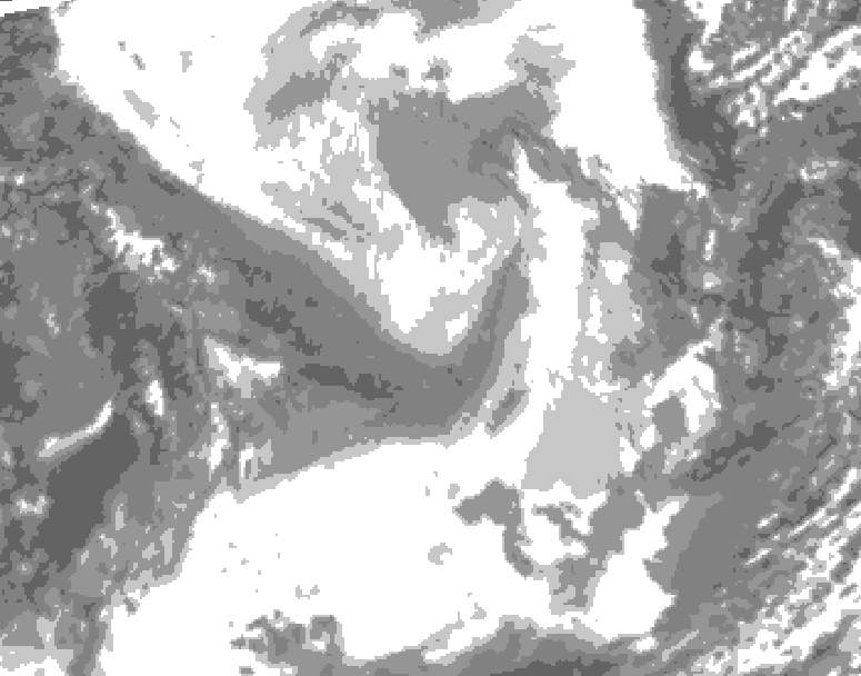 GDPS total cloud 192 hour forecast chart for Canada based on 2026/01/23 1200Z data
