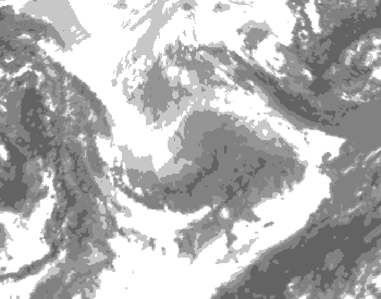 GDPS total cloud 228 hour forecast chart for Canada based on 2026/01/23 1200Z data