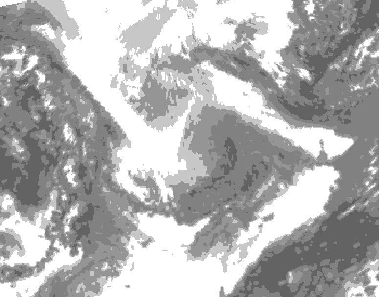 GDPS total cloud 234 hour forecast chart for Canada based on 2026/01/23 1200Z data