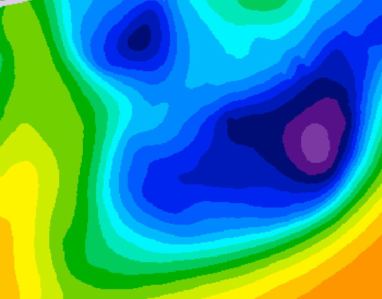 GDPS 500 millibar geopotential height 012 hour forecast chart for Canada based on 2026/01/24 0000Z data
