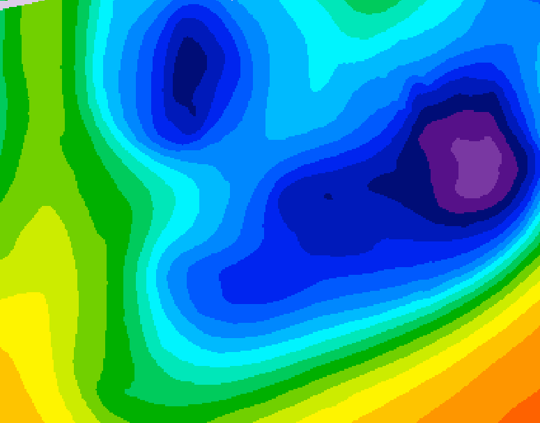 GDPS 500 millibar geopotential height 024 hour forecast chart for Canada based on 2026/01/24 0000Z data