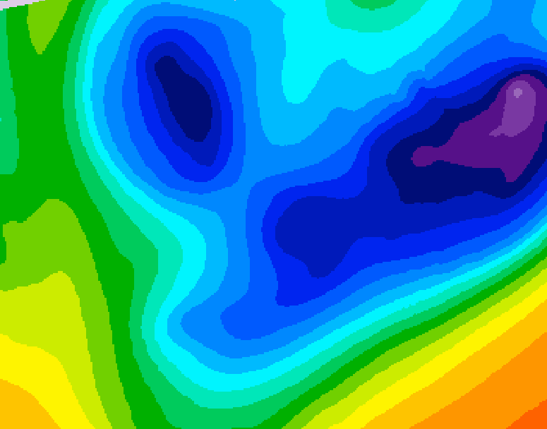 GDPS 500 millibar geopotential height 036 hour forecast chart for Canada based on 2026/01/24 0000Z data
