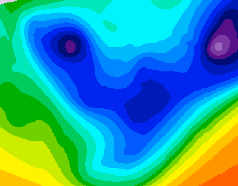 GDPS 500 millibar geopotential height 054 hour forecast chart for Canada based on 2026/01/24 0000Z data