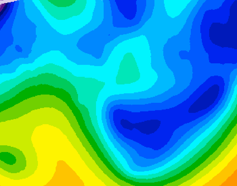 GDPS 500 millibar geopotential height 120 hour forecast chart for Canada based on 2026/01/24 0000Z data