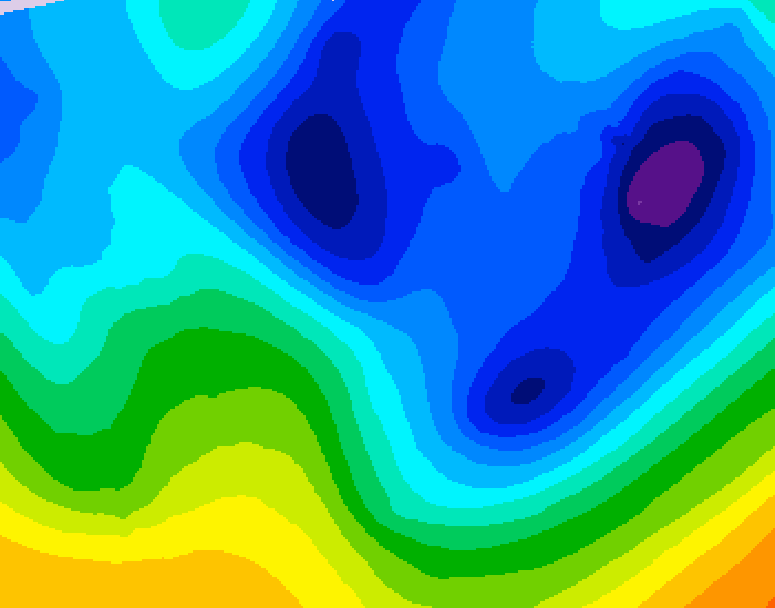 GDPS 500 millibar geopotential height 222 hour forecast chart for Canada based on 2026/01/24 0000Z data