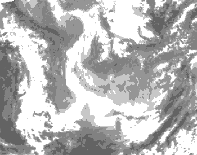 GDPS total cloud 006 hour forecast chart for Canada based on 2026/01/24 0000Z data