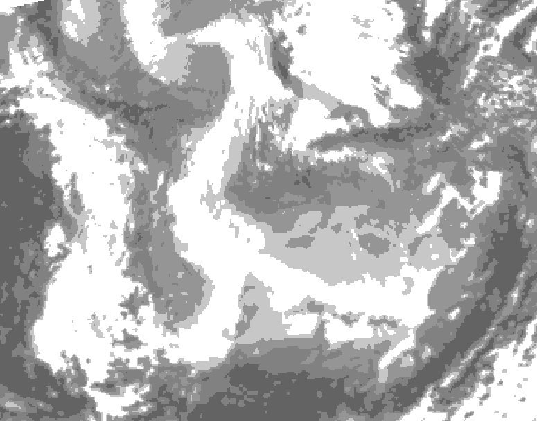 GDPS total cloud 012 hour forecast chart for Canada based on 2026/01/24 0000Z data