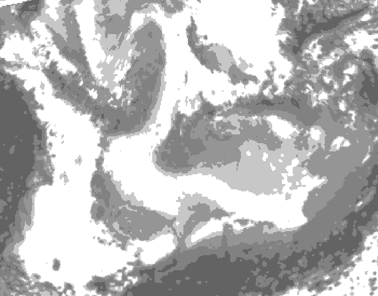 GDPS total cloud 024 hour forecast chart for Canada based on 2026/01/24 0000Z data