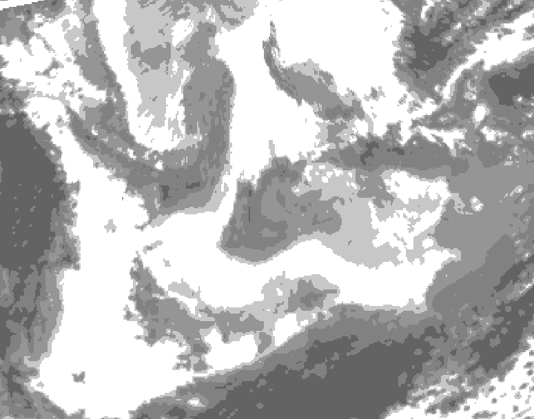 GDPS total cloud 030 hour forecast chart for Canada based on 2026/01/24 0000Z data