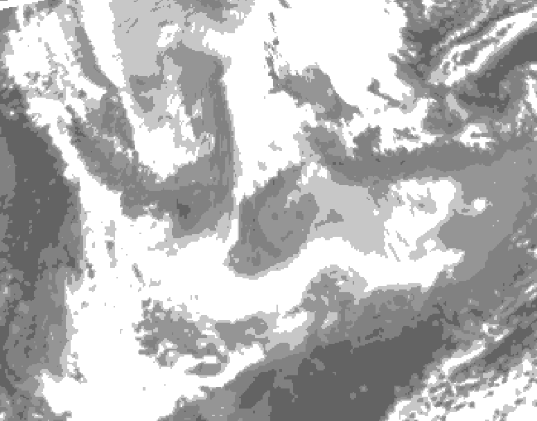 GDPS total cloud 036 hour forecast chart for Canada based on 2026/01/24 0000Z data