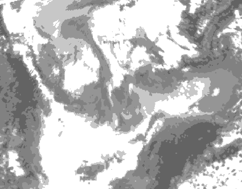 GDPS total cloud 048 hour forecast chart for Canada based on 2026/01/24 0000Z data